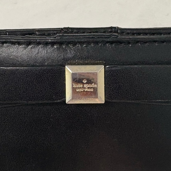 Kate Spade Black Bow Tie Wallet Snap Button - Picture 6 of 6
